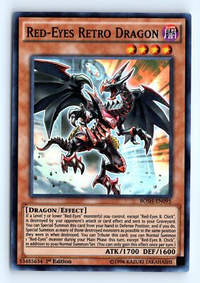 Yu-Gi-Uh Red-Eyes Retro Dragon #BOSH-EN095 Breakers of Shadow tcg LP-image