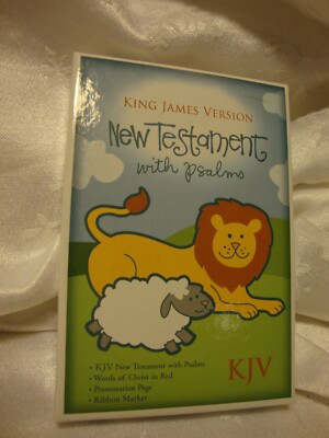 NIB Holman~KJV Baby's New Testament~White Faux Leather~Ribbon~Red Letter     AA5-image