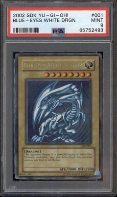 2002 Yu–Gi–Oh! Starter Kaiba Ultra Rare #SDK-001 Blue-Eyes White Dragon PSA 9-image
