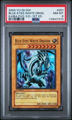 2004 YU-GI-OH! KAIBA EVOLUTION STARTER DECK 1ST ED BLUE-EYES WHITE DRAGON PSA 8-image