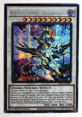 Yu-Gi-Oh TCG Red-Eyes Zombie Dragon Lord MP23-EN083 1st Ed Prismatic Secret Rare-image