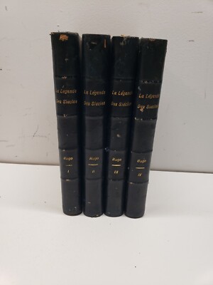 vintage Victor Hugo La Legende des Siecles Hetzel Paris 4 volume set French-image