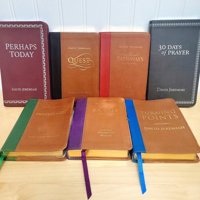 David Jeremiah Leather Devotional Book Lot of 7 ~ CHRISTIAN BIBLE STUDY SET-image