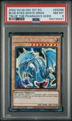 2022 Yu-Gi-Oh! Blue-Eyes White Dragon MP22-EN266 Secret Rare PSA 8 NM MT-image