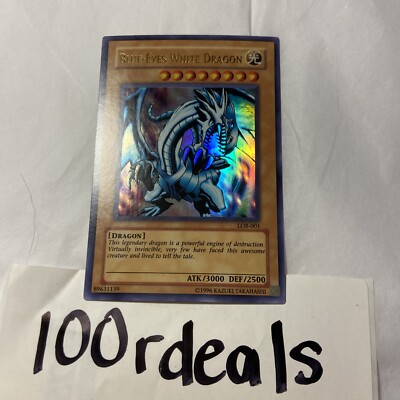 Yugioh PSA 9-10 Blue-Eyes White Dragon LOB-001 Ultra Rare Unlimited NM-image