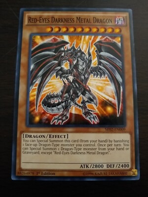 YU-GI-OH! Red-Eyes Darkness Metal Dragon. SR02-EN009. 1st Edition Card. TCG CCG-image