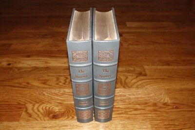 James A. Michener THE SOURCE Easton Press 1989 Leather 2 Volume SET Vol 1 & 2 HC-image