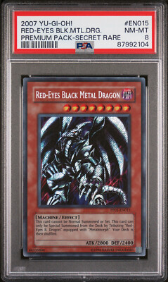 2007 YUGIOH PP01-EN015 RED-EYES BLACK METAL DRAGON SECRET PSA 8 NM #87992104-image