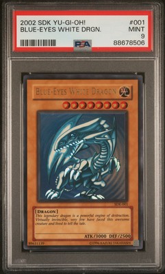 2002 YU-GI-OH! STARTER DECK: KAIBA #001 BLUE-EYES WHITE DRAGON PSA 9-image