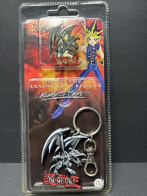 New Yu-Gi-Oh Collectible Trading Pin & Key Chain Red Eyes Black Dragon 2002 NIP-image