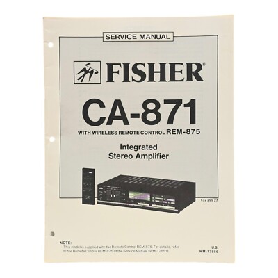 Fisher CA-871 With Wireless Remote  Integrated Stereo Amplifier Service Manual-image