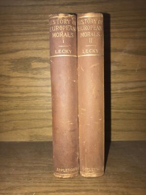 LEATHER;HISTORY EUROPEAN MORALS! 1896 Original Philosophy Complete Set Gift-image