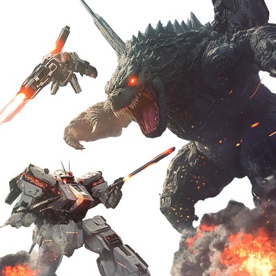 Godzilla Gundam Fight Vinyl Car Decal Sticker – Waterproof & UV-Resistant 4.0