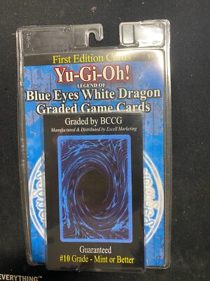 1996 YuGiOh Blue Eyes White Dragon Booster - 1st Edition BCCG #10 Grade Mint-image