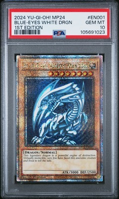 2024 YU-GI-OH! MP24-25TH ANV TIN: DUELING MIRRORS BLUE-EYES WHITE DRAGON PSA 10-image