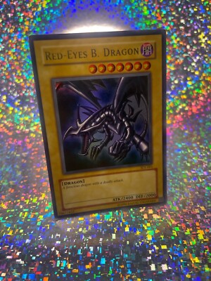 MP Yugioh Red-Eyes Black Dragon SDJ-001 Unlimited Edition Holo Rare Yu-Gi-Oh!-image