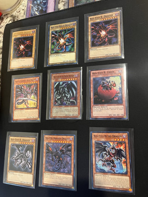 Yugioh Red Eyes Black Dragon (9 Card Lot)-image