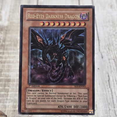 Yugioh Red-Eyes Darkness Dragon SD1-EN001 Ultra Rare 1st Edition DMG-image