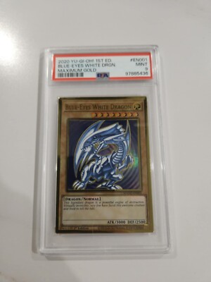 PSA 9 Blue-Eyes White Dragon, 1st Edition, MAGO-EN001, Maximum Gold Yugioh-image