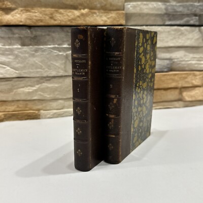 A GENTLEMAN OF FRANCE By Stanley Weyman, 1894 leather Cover 2 VOLS Copyright Ed.-image