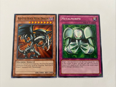 Yugioh - Red-Eyes Black Metal Dragon LCJW-EN031 1st NM X1 + FREE Metalmorph 1st-image