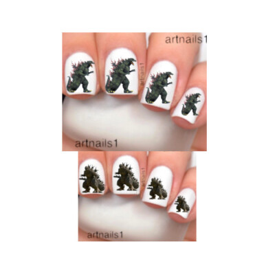 Godzilla Nail Art Sticker Cosplay Kaiju Nails Costume Mani Polish Salon Set 100+-image