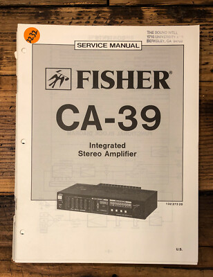 Fisher CA-39 Amplifier  Service Manual *Original*-image