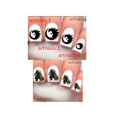 Godzilla Nail Art Sticker Cosplay Kaiju Nails Costume Mani Polish Salon Set 100+-image
