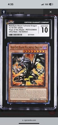 CGC 10 Red-Eyes Black Fullmetal Dragon ROTA-EN005 Ultra Rare-image