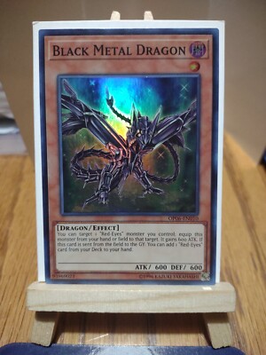 Yu-Gi-Oh Card Black Metal Dragon OP06-EN010 Super Rare Collectible Trading Game.-image