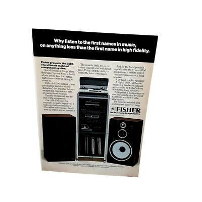 1982 Fisher High Fidelity Stereo System Rack Original Print Ad vintage 80s-image