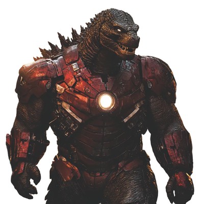 Godzilla Ironman Suit Vinyl Car Decal Sticker – Waterproof & UV-Resistant-image