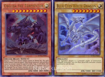 Yugioh Obelisk the Tormentor + Blue-Eyes White Dragon Ultra Rare Movie Pack Set-image