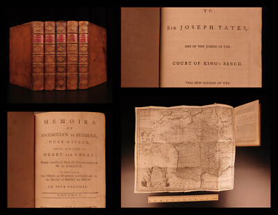 1770 Duke of Sully Memoires France Henry IV Huguenot Utopian Europe 5v SET Map-image