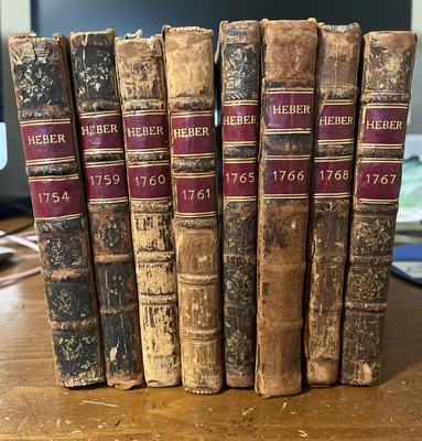 1754-1768 8 Vol Partial Set Historical List Of Horse-Matches Run; Reginald Heber-image