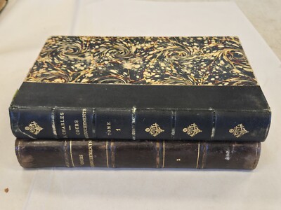 1897 French Medical Leather-bound 2 Volume Set Books Maternity And Child Birth-image