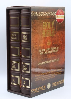 Holy Bible 400th Anniversary Boxed Set New KJV & 1611 KJV Leather Books-image