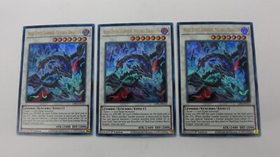 3x RED-EYED ZOMBIE NECRO DRAGON 1ST GFP2-EN133 ULTRA RARE YUGIOH PACK FRESH MINT-image