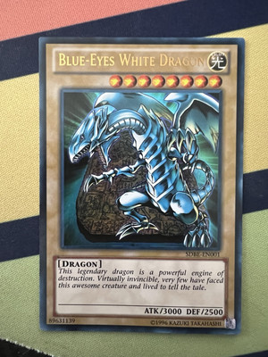 Blue-Eyes White Dragon - ULTRA RARE - Yugioh - SDBE-EN001 1st Ed mint! -image