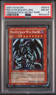 Red Eyes Black Metal Dragon PP01 PSA 8 Secret Rare Misprint Error #EN015 2007-image