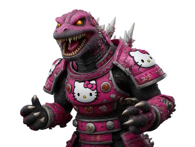 Pink Armor Godzilla Vinyl Car Decal Sticker – Waterproof & UV-Resistant-image