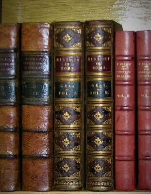 HISTORY OF ROME; GRAY, 2 VOLUME SET, 1847, FULL LEATHER, ILLUSTRATED-image
