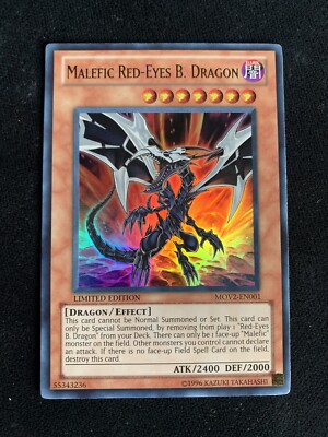 Malefic Red-Eyes B. Dragon Ultra Rare YuGiOh! Limited Edition MOV2-EN001 PROMO-image