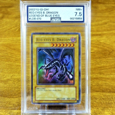 Yu-Gi-Oh! Legend of Blue Eyes Red-Eyes B. Dragon LOB-070 AGS NM+ 7.5 Ultra Rare-image
