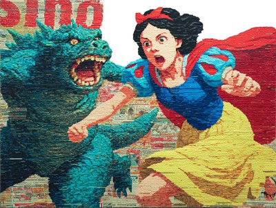 Snow White Vs Godzilla Vinyl Car Decal Sticker – Waterproof & UV-Resistant-image