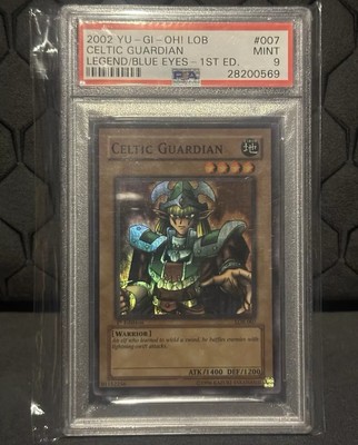 YU-GI-OH! CELTIC GUARDIAN PSA 9 LOB-007 LEGEND OF BLUE EYES WHITE DRAGON 1ST ED-image