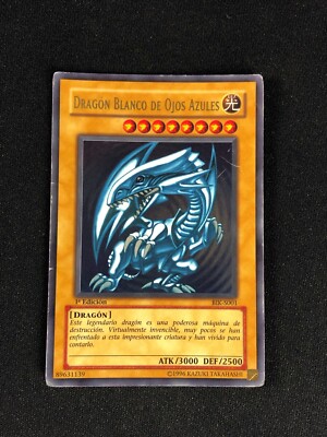 YUGIOH BLUE-EYES WHITE DRAGON BIK-S001 1st ULTRA HP/CREASES SPANISH-image