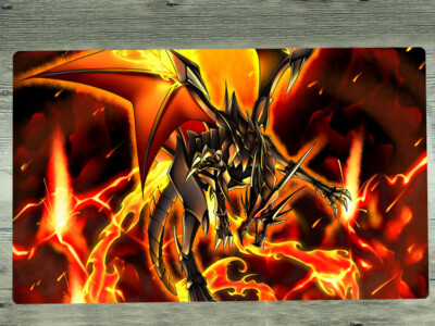 WVICM Playmat Red-eyes Black Flare Dragon TCG CCG Pad Trading Card Game Mat-image