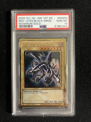 RED EYES BLACK DRAGON 2020 Yugioh 1st Ed Maximum Gold MAGO-EN003 Card PSA 10 GEM-image