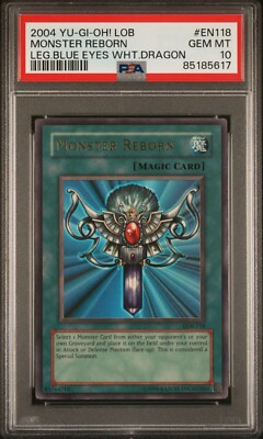 Yu-Gi-Oh! TCG Monster Reborn Legend of Blue Eyes White Dragon Lob-En118 PSA 10-image